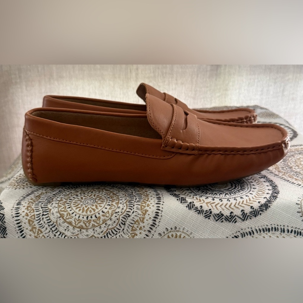 Vostey Men's Penny Loafers size 9 Slip on Shoes Brown  Driving  NWOB